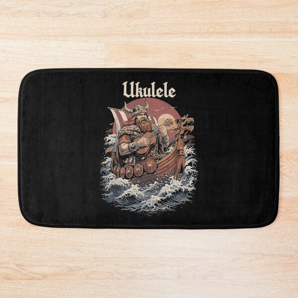 Item preview, Viking on Viking ship playing ukulele designed and sold by Pineapple-Tree.