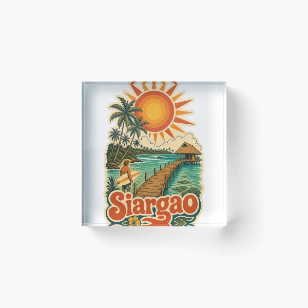 Item preview, Siargao Philippines Travel Souvenir - Retro Illustration designed and sold by VisualArtsOasis.