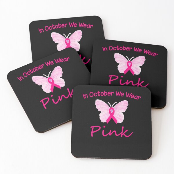 Item preview, In October We Wear Pink Watercolor Butterfly designed and sold by Antdoodle.