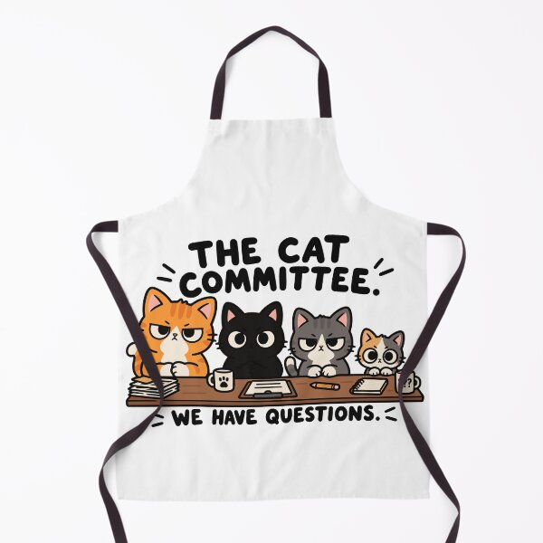 Item preview, The Cat Committee – Funny Cat Meeting Illustration designed and sold by MewMade.