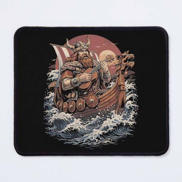 Item preview, Viking on Viking ship playing ukulele designed and sold by Pineapple-Tree.