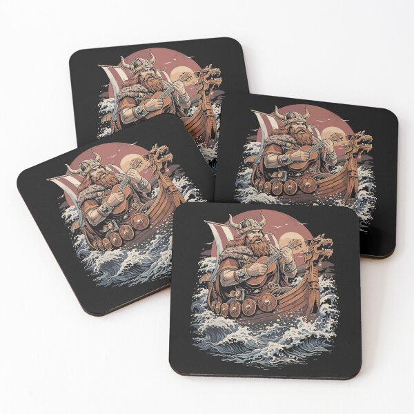 Item preview, Viking on Viking ship playing ukulele designed and sold by Pineapple-Tree.