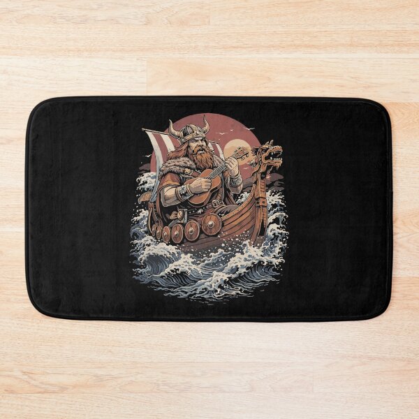 Item preview, Viking on Viking ship playing ukulele designed and sold by Pineapple-Tree.