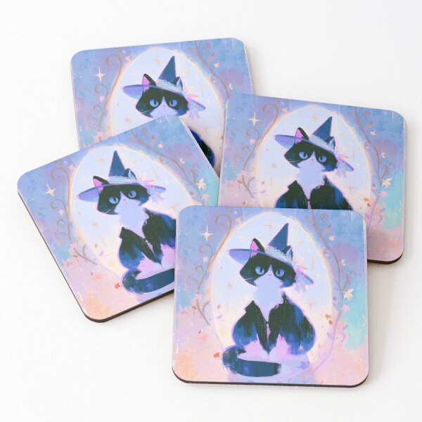 Item preview, Enchanted Tuxedo Cat in Witch Hat designed and sold by Dusk Atelier.
