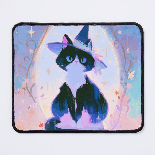 Item preview, Enchanted Tuxedo Cat in Witch Hat designed and sold by Dusk Atelier.