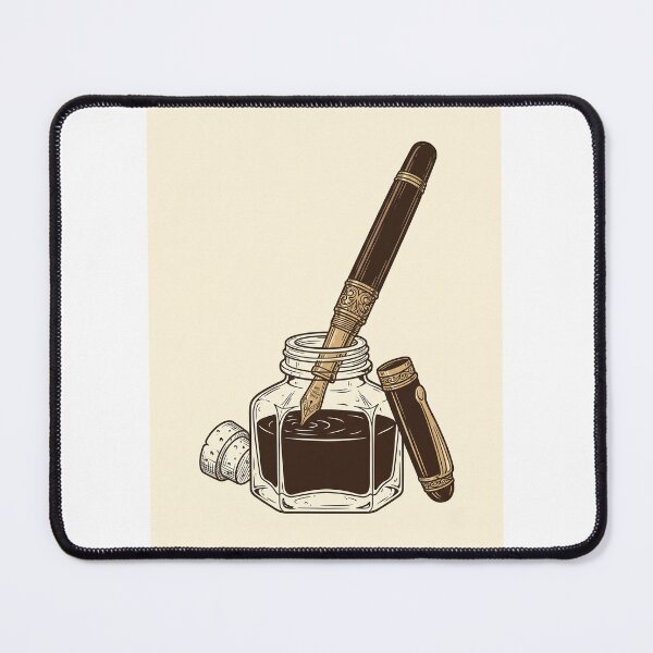 Item preview, Vintage Fountain Pen and Ink - Classic Writer Line Art Sticker designed and sold by MissoStudio.