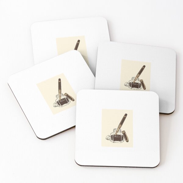 Item preview, Vintage Fountain Pen and Ink - Classic Writer Line Art Sticker designed and sold by MissoStudio.