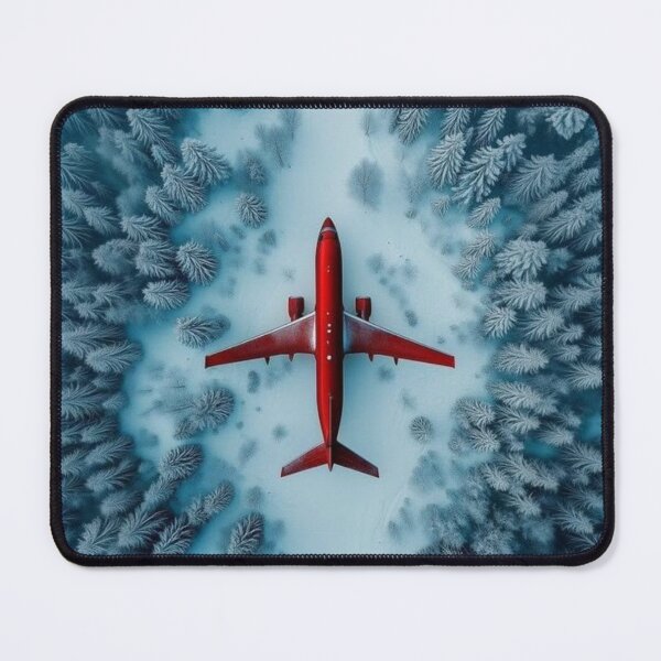 Item preview, Red Airplane Over Winter Forest designed and sold by MixsyM.