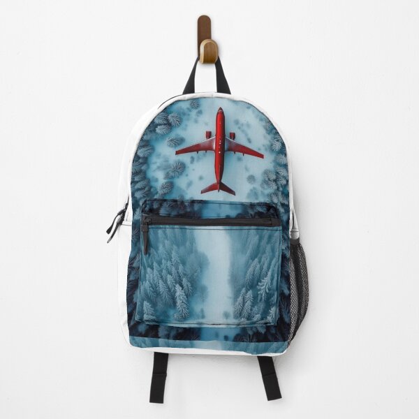 Item preview, Red Airplane Over Winter Forest designed and sold by MixsyM.