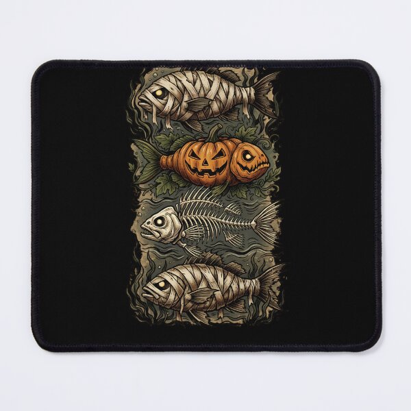 Item preview, Halloween Trout Fish Ghost Pumpkin Skeleton Mummy designed and sold by w66aboo.