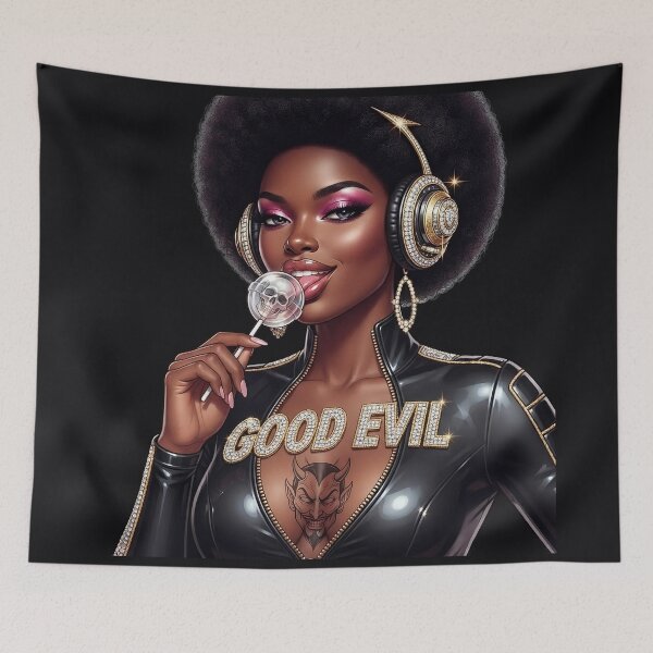 Item preview, Afro Woman Skull Lollipop Headphones designed and sold by Voodoo Store Paranormal Collections.