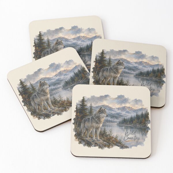 Item preview, Wild Wolf – Woodland Mountain Nature Illustration designed and sold by SusanSweetArt.