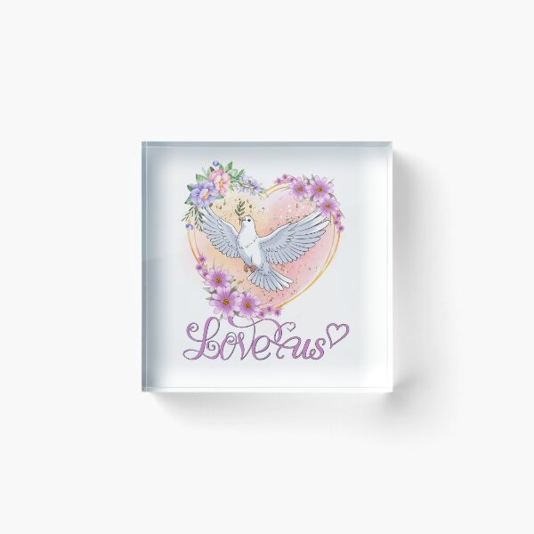Item preview, Love us white pigeon floral art designed and sold by InasTees.