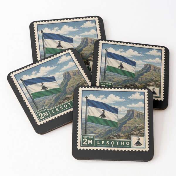 Item preview, Lesotho Flag Stamp designed and sold by DRABaBdesign.