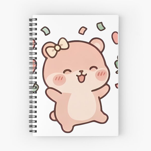 Item preview, Kawaii Cute Peachy Bear Confetti Hearts designed and sold by Cuddly-Critters.