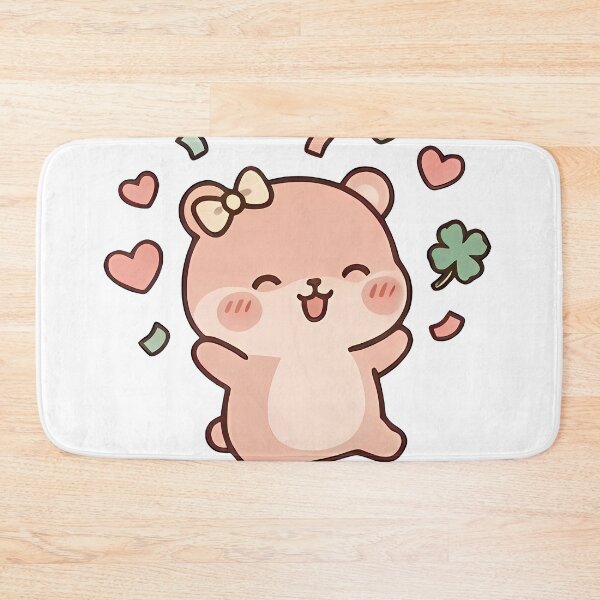 Item preview, Kawaii Cute Peachy Bear Confetti Hearts designed and sold by Cuddly-Critters.