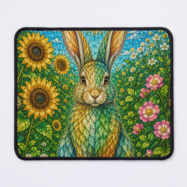 Item preview, The Summer Rabbit – Solar Messenger in Stained Glass designed and sold by Pixel Otaku Gallery.