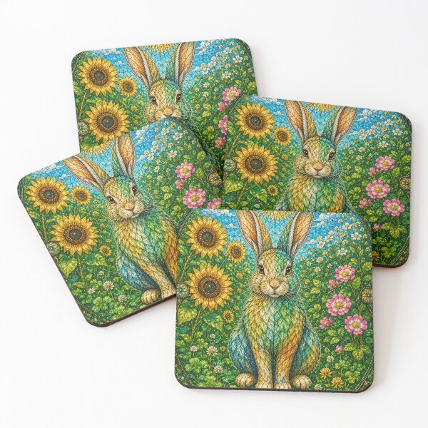 Item preview, The Summer Rabbit – Solar Messenger in Stained Glass designed and sold by Pixel Otaku Gallery.