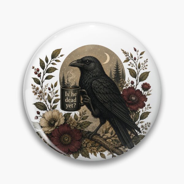 Item preview, Is He Dead Yet? Gothic Raven Mug - Funny Anti Trump Dark Humor designed and sold by Neurospicy Trolls.