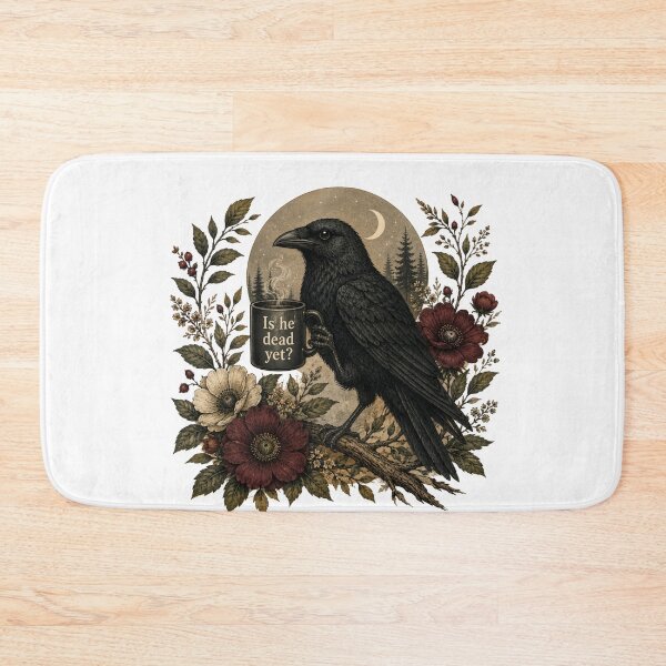 Item preview, Is He Dead Yet? Gothic Raven Mug - Funny Anti Trump Dark Humor designed and sold by Neurospicy Trolls.