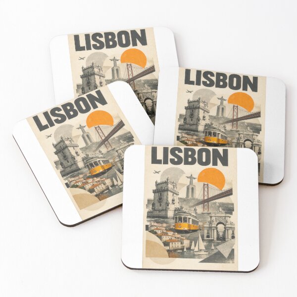 Item preview, Wall Art - Postcard - Lisbon Vintage Travel Collage designed and sold by ForeverPrintsOK.