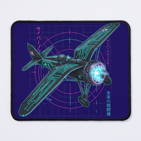 Item preview, Cyber Fighter Plane P11 Neon Sci-Fi Art designed and sold by Fairytale_Flowers.