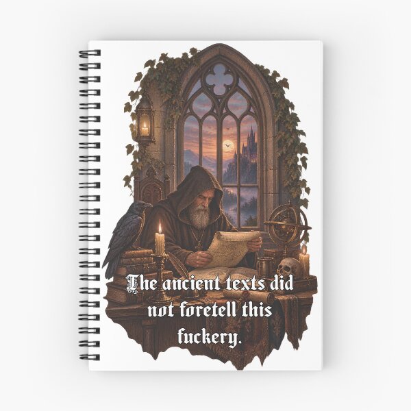 Artikelvorschau, Die alten Texte haben diesen Mist nicht vorhergesagt – Lustiges mittelalterliches Mönchs-Gothic-Meme entworfen und verkauft von Neurospicy Trolls.