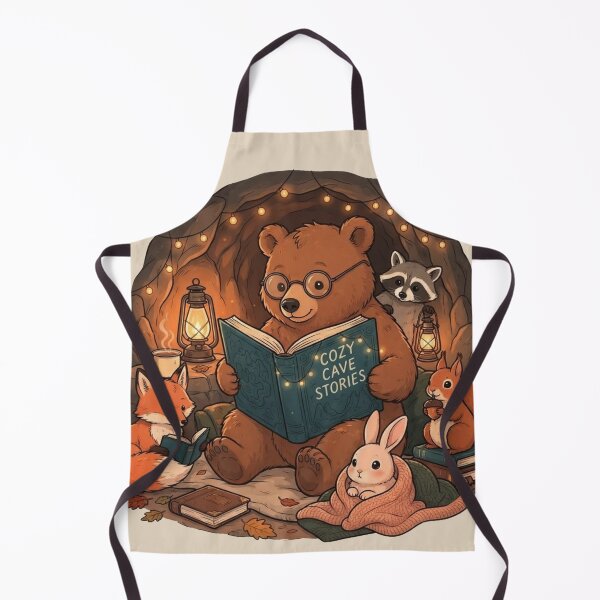 Item preview, Cozy Cave Stories - Cute Woodland Animals Reading Book Illustration designed and sold by BLUESKY11a.