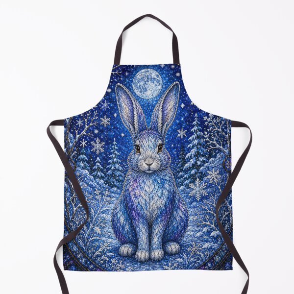 Item preview, The Winter Rabbit – Messenger of the Snows in stained glass designed and sold by Pixel Otaku Gallery.