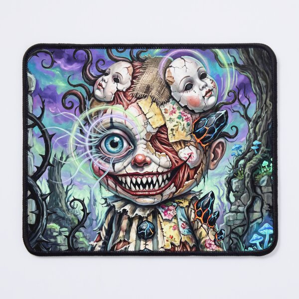 Item preview, Creepy Cute Clown – One Eyed Child with a Wide Smile designed and sold by QQQueen.