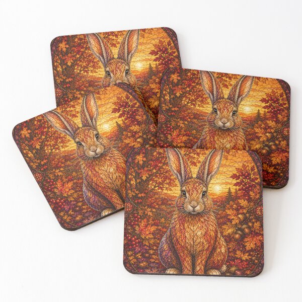 Item preview, The Autumn Rabbit – A flamboyant messenger in stained glass designed and sold by Pixel Otaku Gallery.