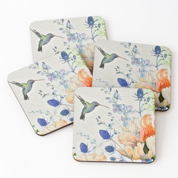 Item preview, Watercolor Flowers with Bird Print designed and sold by Vintage-Lady65.