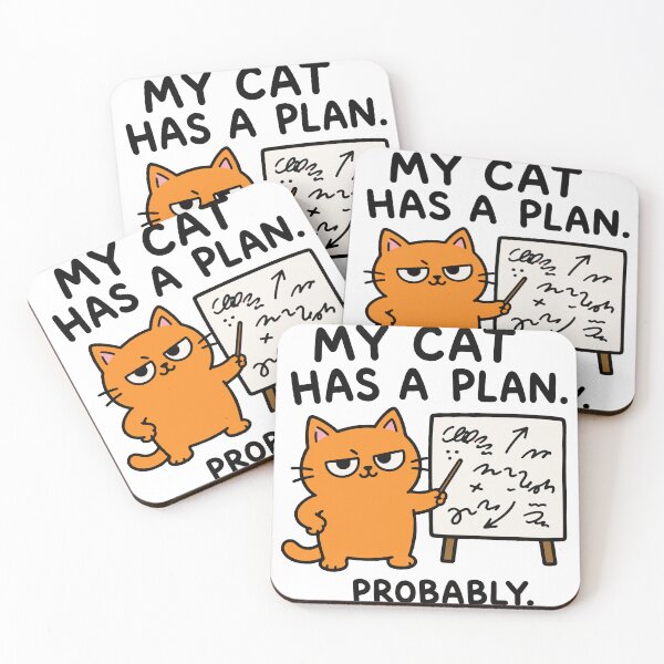 Item preview, My Cat Has a Plan – Funny Orange Cat Strategy designed and sold by MewMade.