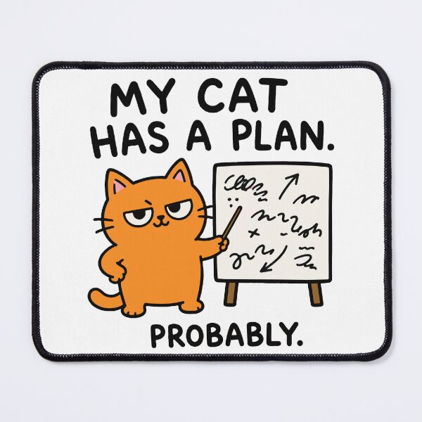 Item preview, My Cat Has a Plan – Funny Orange Cat Strategy designed and sold by MewMade.