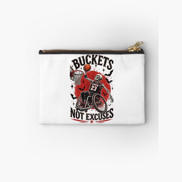 Item preview, Buckets Not Excuses - Wheelchair Basketball Skeleton Halloween designed and sold by Neurospicy Trolls.