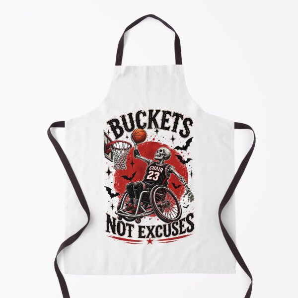Item preview, Buckets Not Excuses - Wheelchair Basketball Skeleton Halloween designed and sold by Neurospicy Trolls.