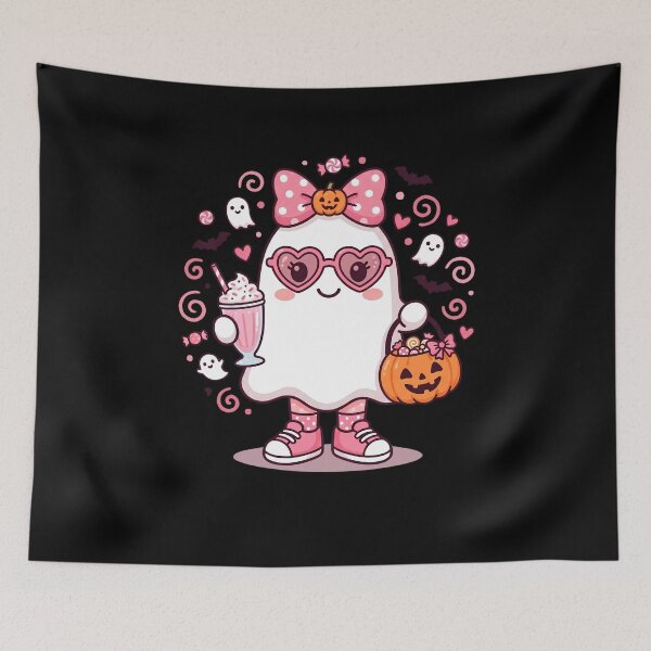 Item preview, Pink Halloween Ghost Pumpkin Coffee Spooky Women Girls designed and sold by w66aboo.