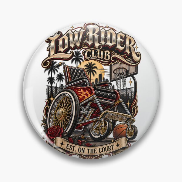 Item preview, Low Rider Club Est. On The Court - Wheelchair Basketball Lowrider Art designed and sold by Neurospicy Trolls.