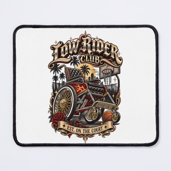 Item preview, Low Rider Club Est. On The Court - Wheelchair Basketball Lowrider Art designed and sold by Neurospicy Trolls.
