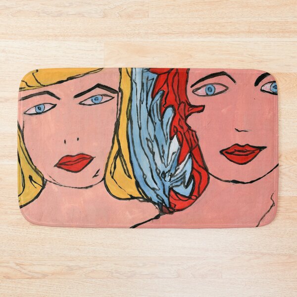 Item preview, Sisters of Crimson & Gold – Expressionist Dual Portrait designed and sold by Dwaalhaas.com.