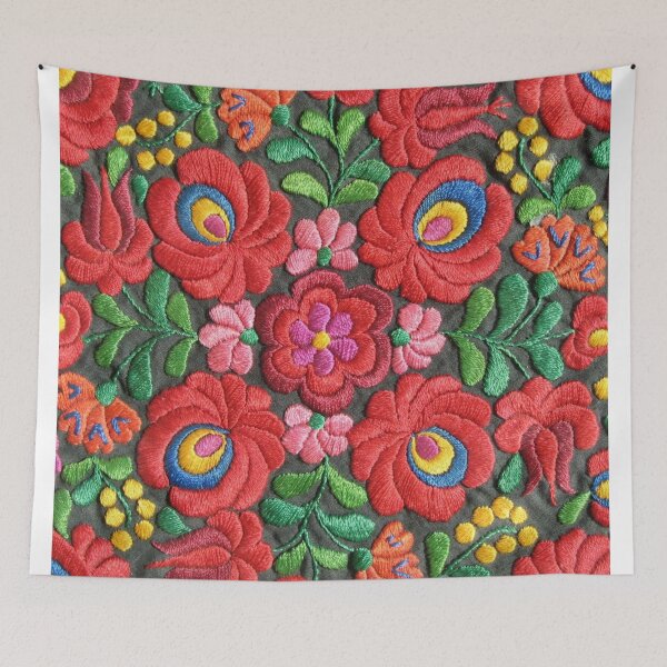 Item preview, Vibrant Folk Floral Embroidery designed and sold by Choopstores.