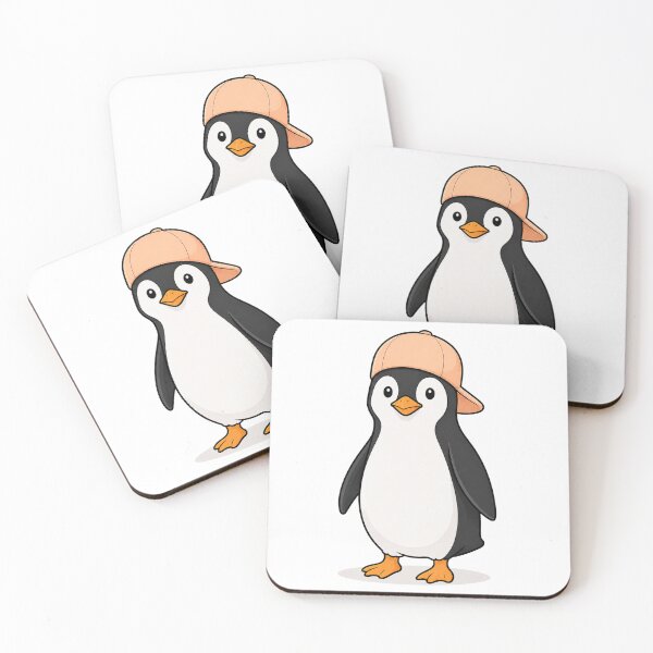 Item preview, Pepe the Penguin – Cute Penguin with Pastel Orange Cap designed and sold by LittleGinnyArt.