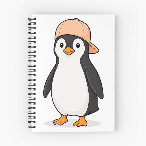Item preview, Pepe the Penguin – Cute Penguin with Pastel Orange Cap designed and sold by LittleGinnyArt.