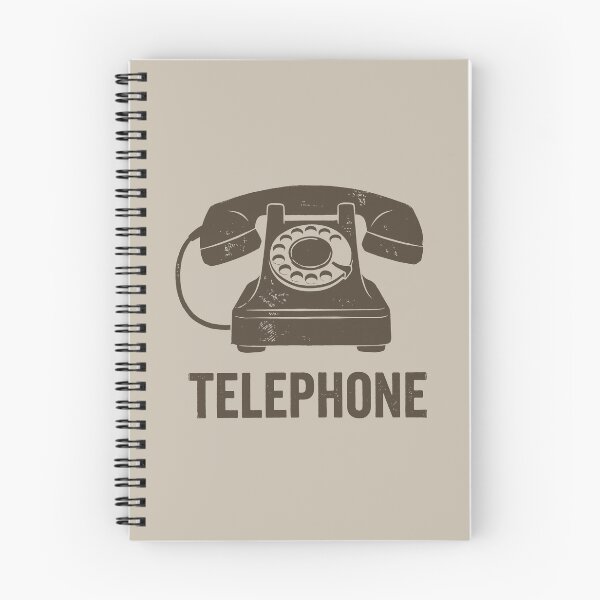 Item preview, Vintage Rotary Telephone Retro 70s Tech Woodcut Linocut Art designed and sold by KiwiRider.