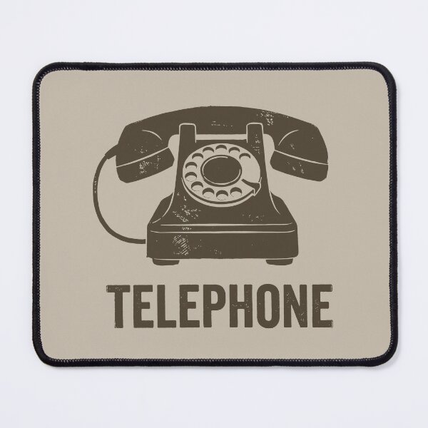 Item preview, Vintage Rotary Telephone Retro 70s Tech Woodcut Linocut Art designed and sold by KiwiRider.