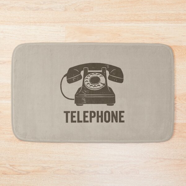 Item preview, Vintage Rotary Telephone Retro 70s Tech Woodcut Linocut Art designed and sold by KiwiRider.