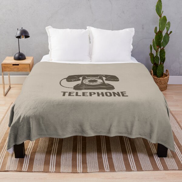 Item preview, Vintage Rotary Telephone Retro 70s Tech Woodcut Linocut Art designed and sold by KiwiRider.