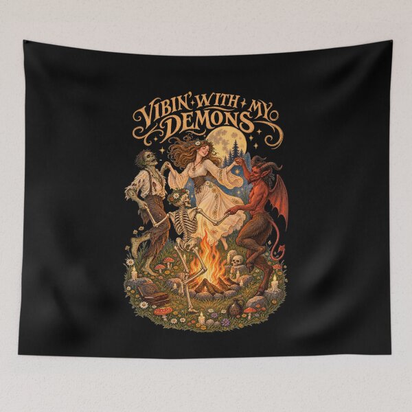 Item preview, Vibin' With My Demons - Funny Witch Dancing With Demons Halloween designed and sold by Neurospicy Trolls.