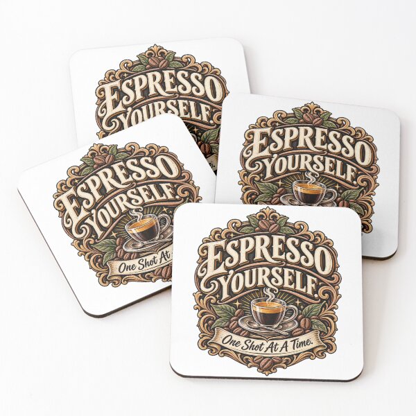 Item preview, Espresso Yourself Coffee Pun Design designed and sold by InkroarCo.