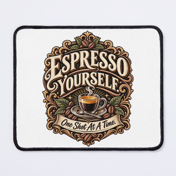 Item preview, Espresso Yourself Coffee Pun Design designed and sold by InkroarCo.